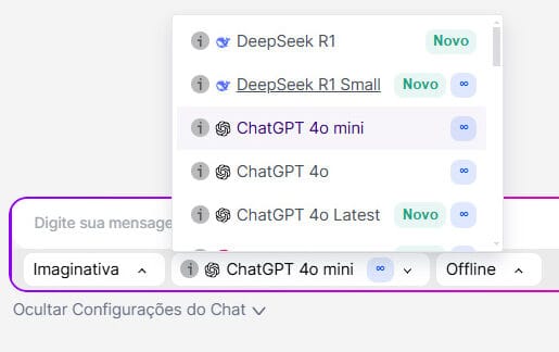 painel tess pareto.io ja disponibiliza a integração com a deepseek